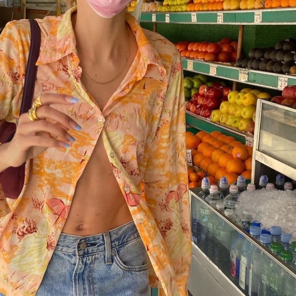 Womens colorful button down